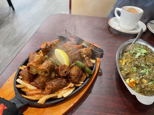 Lamb kabob and Saag Paneer.. only partial pics of first time