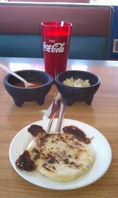 Bean and cheese pupas and horchata