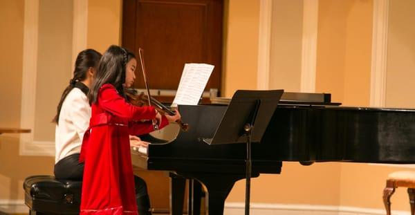 Violin student at the Winter Recital 2013