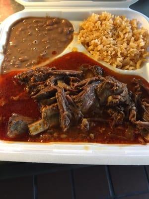 Riquísima birria con sus tortillas echas a mano todos los dias