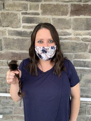 Donated 8in to children with hair loss! Cut by Kim