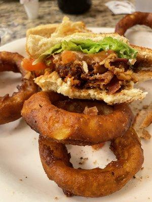 BLT and onion rings.