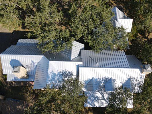 Beautiful new roof, striated standing seam metal roofing