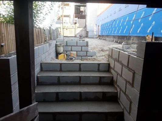 New stairs in the basement.