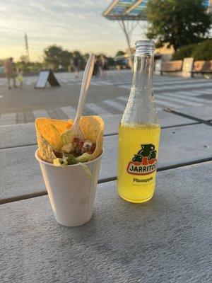 Walking taco and pineapple jarritos