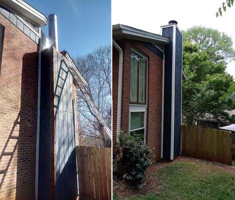 Before and After Chimney Repair Pictures.