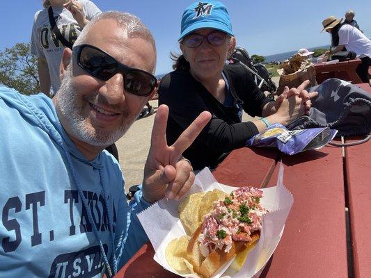 Delicious lobster roll from Bite Into Maine. The tour guides pre ordered them so it was ready when we arrived!