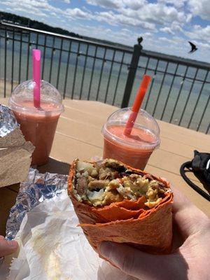 Our egg wraps and smoothies