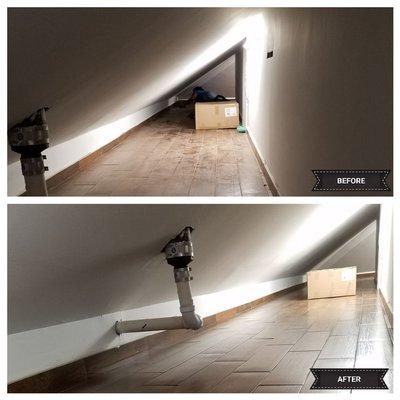 Attic space in Bay Ridge Brooklyn after renovation clean-up