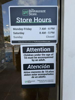 Store hours