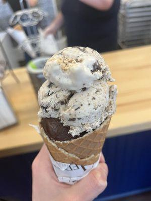 S'mores and Chocolate Sorbet on Waffle Cone