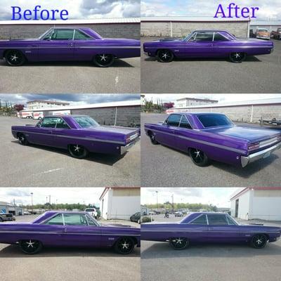 Before and after window tint 1968 Plymouth Fury