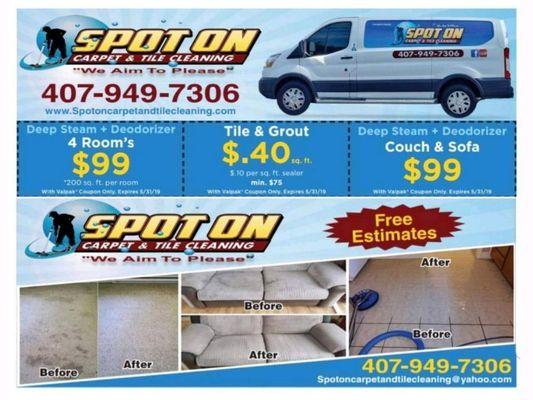 May carpet cleaning specials!!!