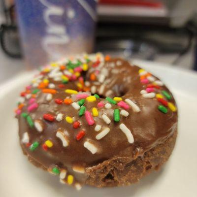 Morning sprinkles are always an added bonus.  Yummy cake donut and great friends that think of you and bring these to work