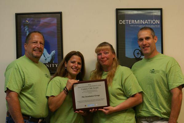 Receiving the Century Club award.