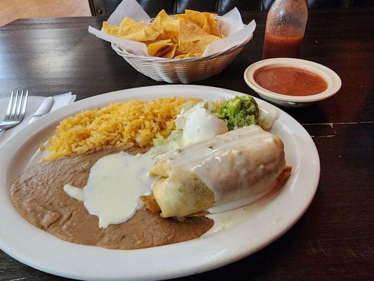 Beef chimichanga! Really good shredded beef.