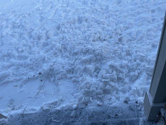 This was when they came out on Sunday. They didn't even finish shoveling to the end of my concrete porch and Concrete walkway.