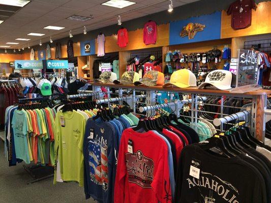 Large assortment of hats and t-shirts!