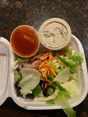 House Dinner Salad (French and Bleu cheese dressing.