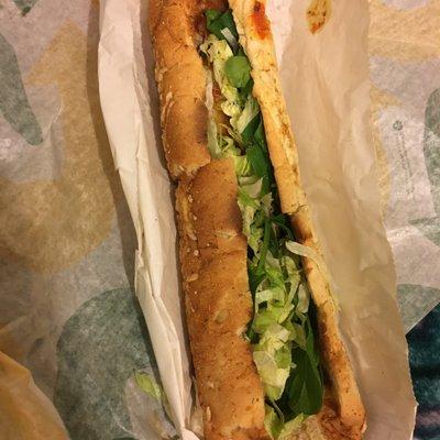 Foot Long a bit over toasted with almost no meatballs in the sub. ):