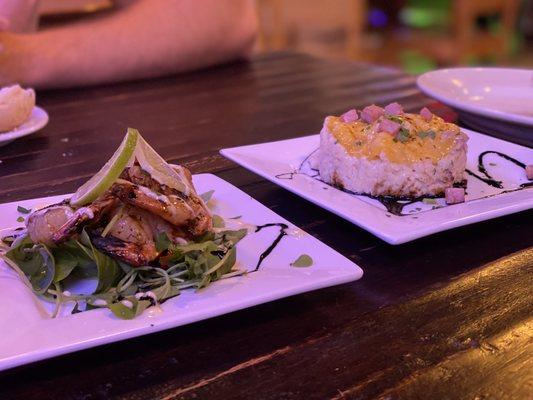 Shrimp and risotto appetizers. Delicious!