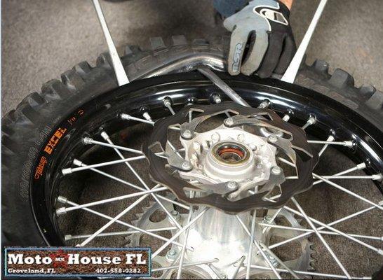 We change tires off Dirt Bike  while you wait. More than 25 years of experience repairing motorcyclles