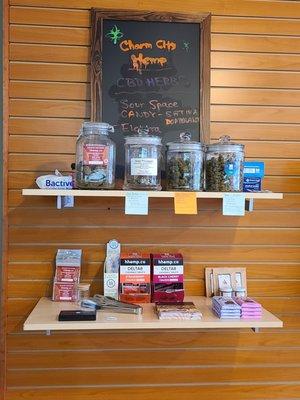 Charm City Hemp signage and display