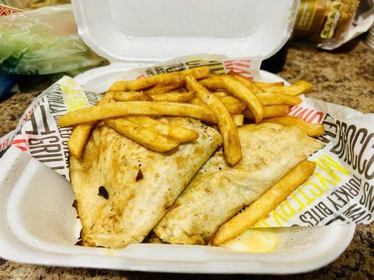 Chicken Quesadilla & French Fries