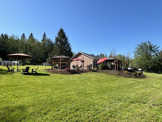 View from behind rear patio