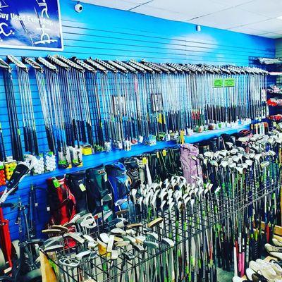 Great selection of golf gear!  You have 2 weeks to try the clubs out, and if you don't like them, you can return them for store credit.