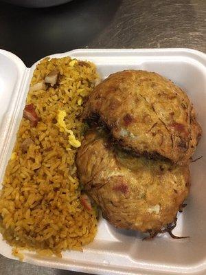 Pork Egg Foo Young W/pork Fried Rice