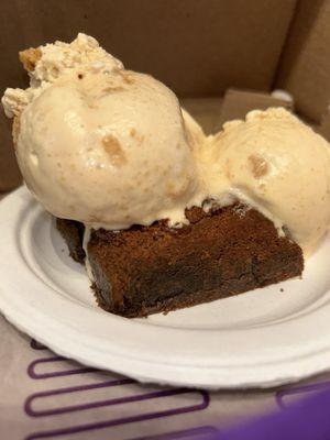 Ice Cream on a Brownie