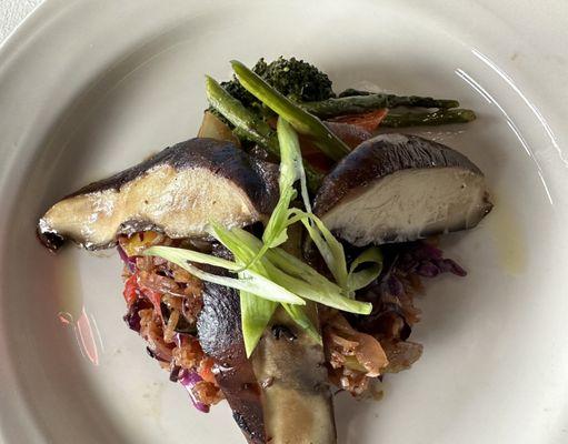 Portobello mushroom on rice