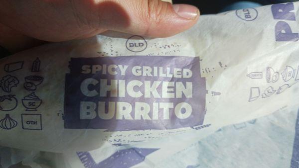 Classic grilled chicken burrito