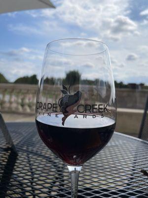 We always enjoy the vino and patio at Grape Creek!