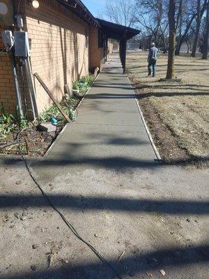 office add on concrete sidewalk