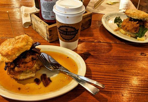 Sticky Maple and Chicken Club with Mocha Latte