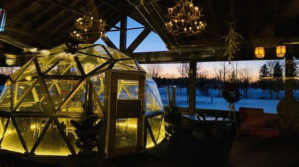 Outdoor igloo private dining