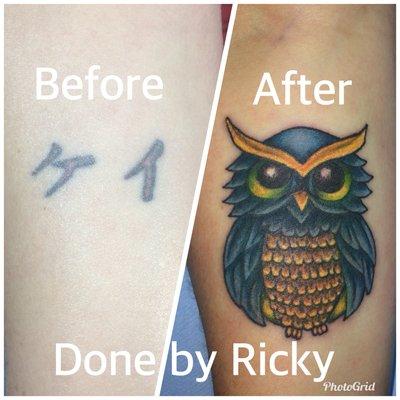 Tattoo cover up done by Ricky G at Xtreme ink.