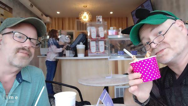 Sinfonian brother Tom and I enjoying coffee and ice cream. Combine the two and you have yourself an "affogato"!