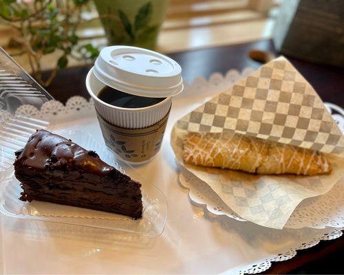 Piece of Chocolate Cake, Apple Pie and a Black Coffee