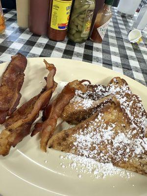 French toast and perfectly crispy bacon