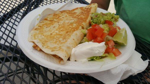 Mexican chicken fajita quesadilla