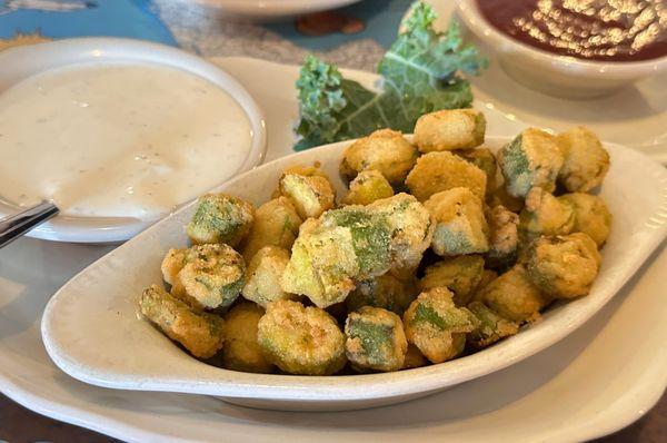 Fried Okra appetizer. Love love! The batter is nice and light.