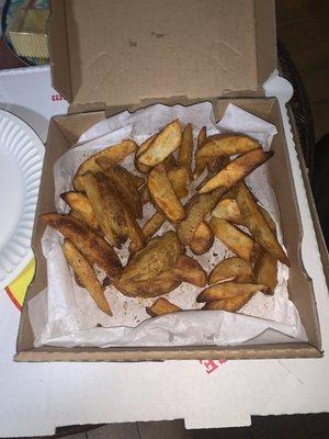 Potato wedges.