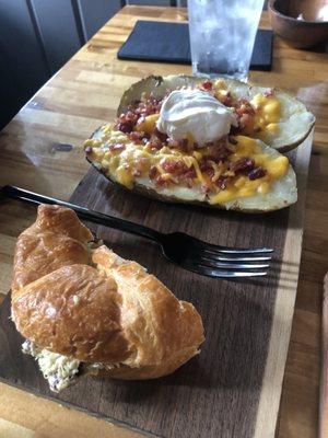 Pick Two - The Chicken Salad Croissant and Spud w/ Sour Cream, Cheese and Bacon Bits