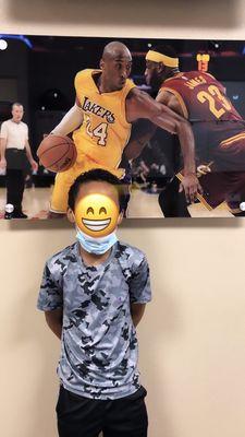 Huge fan of the late Kobe Bryant, so my son HAD to take a picture!