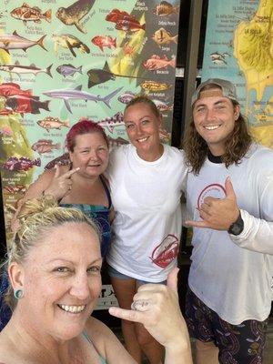 Back patio with the amazing staff--  Me, Gina, Jen & Jack