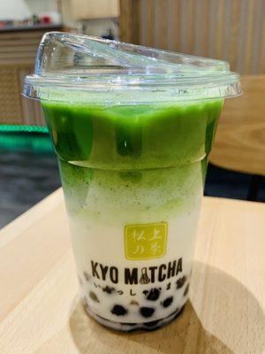 Matcha latte with boba