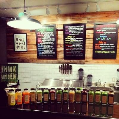 A lineup of our juices